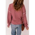thumbnail image 3 of Women's Contrast Stitching Trim Waffle Knit Pullover, 3 of 14
