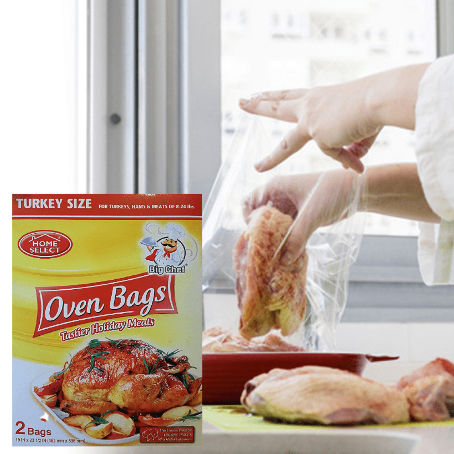 2 × hOme Select Big Chef Turkey Size Oven Bags 19 X 23.5 (2 PK of 3  Special) for sale online