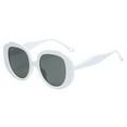 thumbnail image 2 of Only Moment Women Sunglasses Beach Accessories Plastic Lightweight Narrow Shades Trendy UV Protection Sun Glasses White One Size, 2 of 4