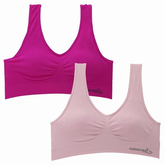 Top Carnival para Mujer con Seamless Rosa y Fiusha Talla M 2 Piezas