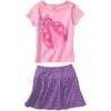 Faded Glory - Baby Girls' Graphic Tee and Knit Skirt