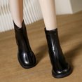 thumbnail image 2 of NECHOLOGY Botas Mujer Adulto Femenino Zapatos Botines de mujer Moda mujer cuero artificial otoño suela gruesa tacones cuadrados cremallera botines cortos zapatos de punta redonda (Black, 8), 2 of 4