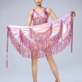 thumbnail image 4 of QHFBli Women‘s Latin Dance Hip Scarf with Tassels Belly Tango Dance Skirt Fringe Sequins Wrap Skirt Music Festival Clothing, 4 of 4