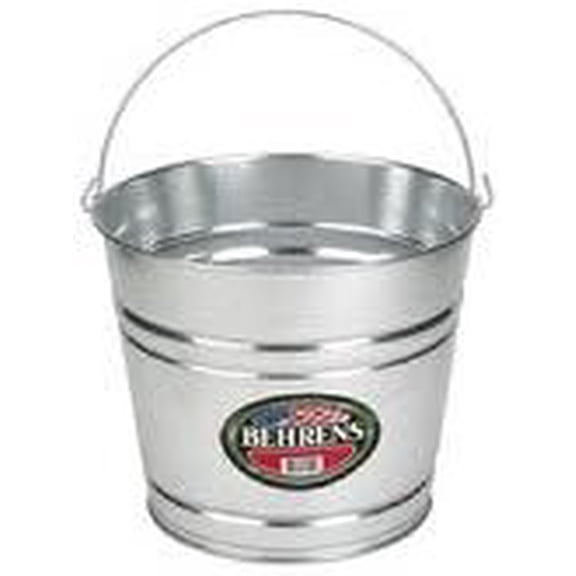Behrens High Grade Steel 1214GS 14 Qt Silver Galvanized Steel Pail