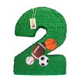 thumbnail image 3 of 20" Tall Sports Theme Number Two Pinata Green Color Sports Balls Party, 3 of 3