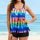 thumbnail image 2 of MKLEKYY Trajes De Baño Women Slim Sport Bra Vintage Printed Beach Beachwear Swim Tankini Set Bandeau Bandage Bikini Push-Up Swimwear Bathing Suit Two Swimsuits Swimdress, 2 of 6