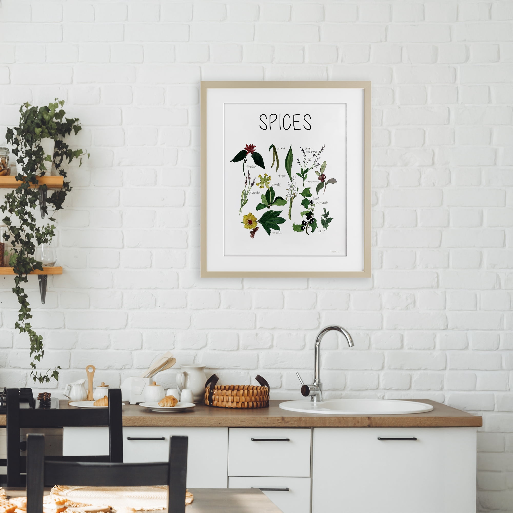 Stupell Industries Spices Identification Chart Birch Framed Print Under Glass, design by Carol Robinson