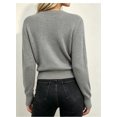 thumbnail image 4 of Women’s Fitted V-Neck Ribbed Knit Sweater, Long Sleeve Pullover Top, Sizes S-XL, 4 of 7
