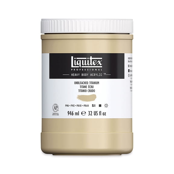 Liquitex Heavy Body Artist Acrylics – Unbleached Titanium, 32 oz jar