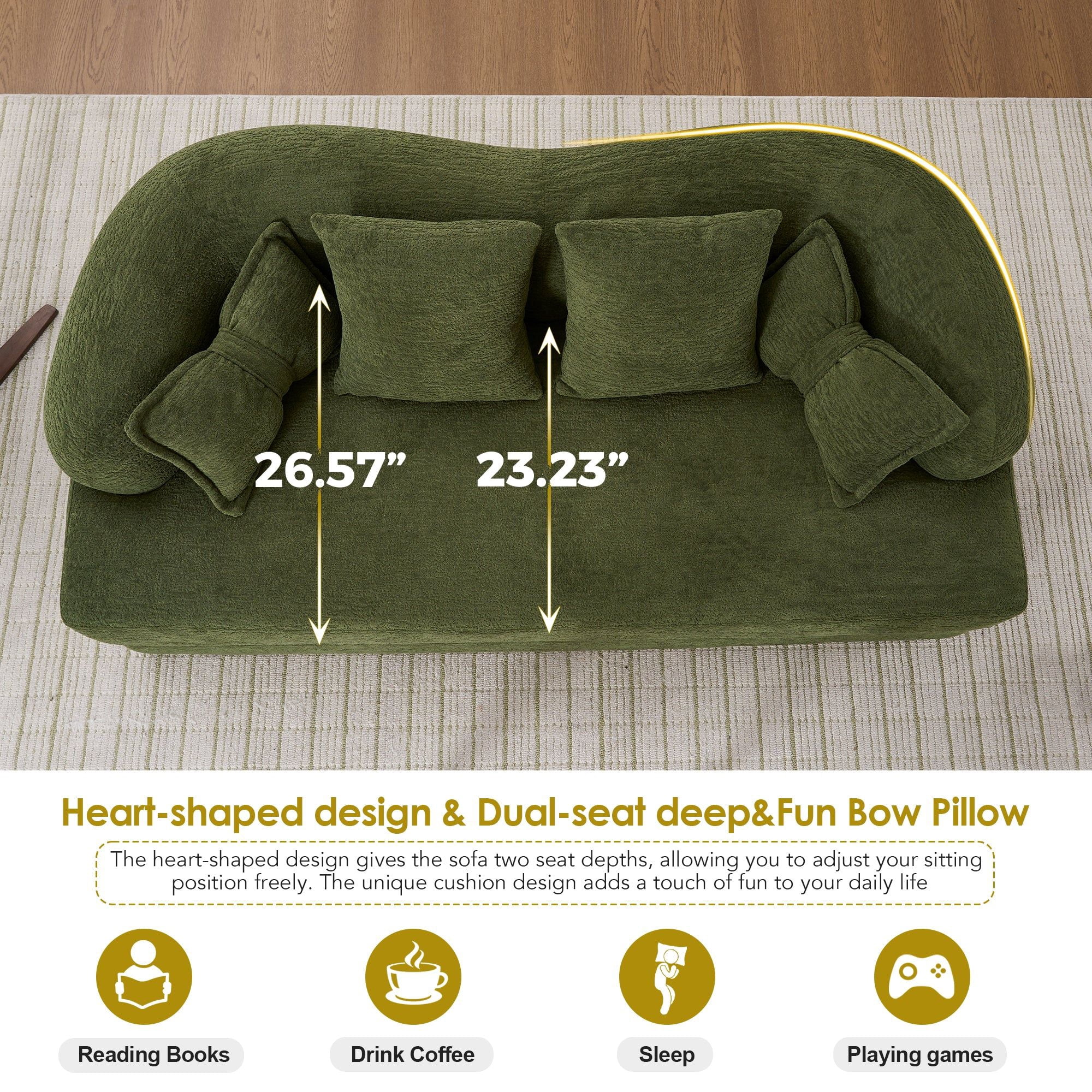 Sailvan 2-in-1 Foldable Sofa Bed 70 Inch Boneless Convertible Sleeper Sofabed with 4 Pillows