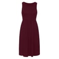 thumbnail image 6 of JIAYUE Women's Dress Above Knee Solid Color Sleeveless Round Neck Pocket Short Elegant Casual Stylish Female Dresses, 6 of 7