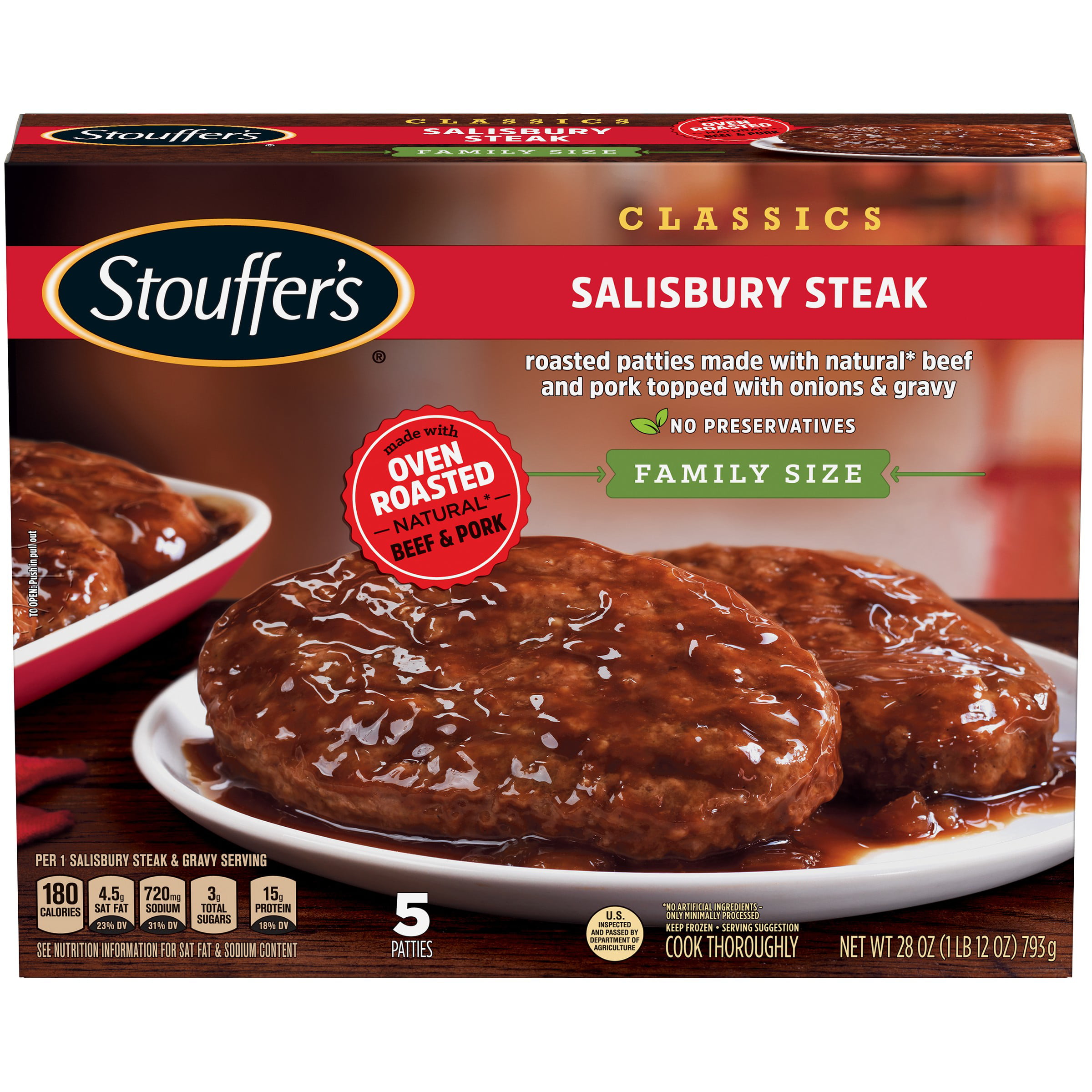 STOUFFER'S CLASSICS Family Size Salisbury Steak 28 oz. Box - Walmart.com