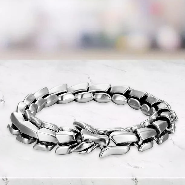 Pulsera de escamas de dragón Hugo para hombre Moda Vintage Punk 9.05 pulgadas