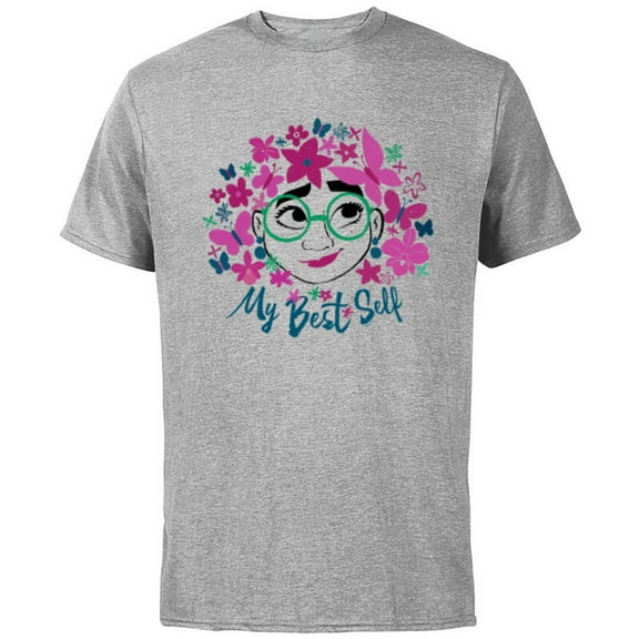 Disney Encanto Mirabel Flowers and Butterflies My Best Self - Short Sleeve Cotton T-Shirt for Adults - Customized-Athletic Heather