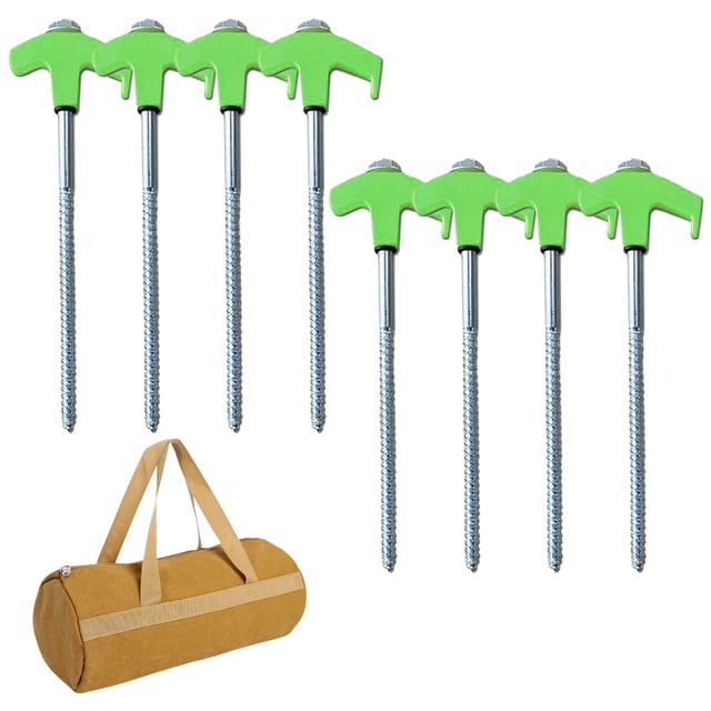 Clavijas Tornillo 4/8 Piezas Estacas Atornilladas para Campaña Resistentes 20/25 Cm Tiendas Con Toldos