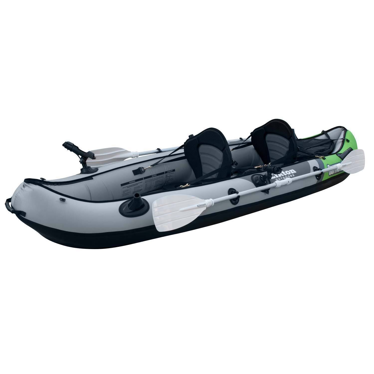 Elkton Outdoors Comorant 2 Person Kayak, 10 Foot Inflatable Fishing Kayak, Full Kit! - image 3 of 11