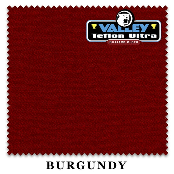 8' Championship Valley Teflon Ultra Pool Billiard Table Felt Cloth - Burgundy - Free Spots - AUTHORIZED DEALER