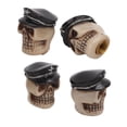 thumbnail image 1 of Cubierta De Tapas De Aire, Tapas De Válvula De Neumático Tipo Calavera 4 Unids/set Junta De Sellado Hermético ABS + Cobre Para Vehículos Utilitarios Deportivos, Camiones, OTVIAP Negro, 1 of 8