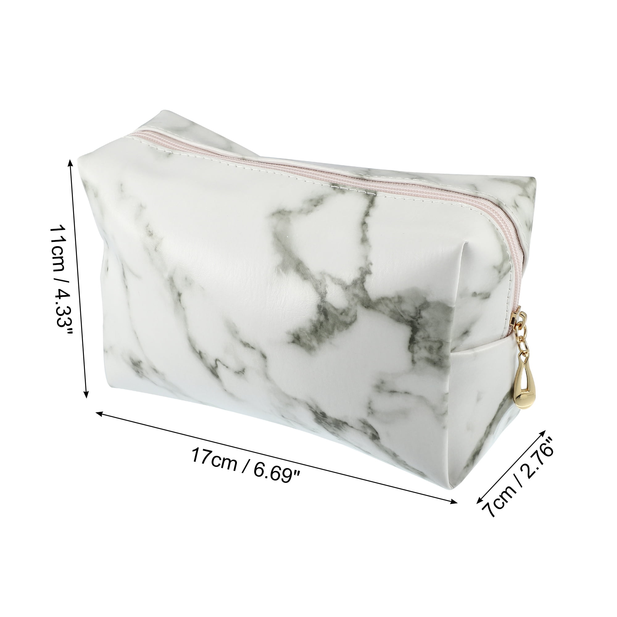 Unique Bargains Large Capacity Travel Cosmetic Bag Portable Makeup Bag 1 Pc  White