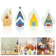 thumbnail image 2 of icolorfuled 4Pcs Mini Village Decor Christmas Village House Resin Xmas House Landscape House Decor, 2 of 5