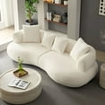 thumbnail image 4 of Kevinplus 102.36" Mid Century Modern Sectional Curved Sofa Couch for Living Room,Apartment,White, 4 of 7