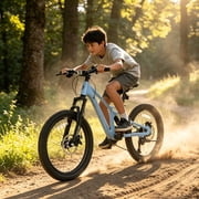 AIVA 20 Inch Mountain Bike, Magnesium Alloy Frame Dual Full-Suspension Mountain Bicycles, 7-speed Bike with Disc Brake