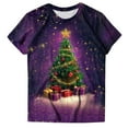 thumbnail image 6 of Kedxroy Christmas Shirt Women Christmas Print T Shirt Vintage Graphic Short Sleeve Tops Tees(Purple,L), 6 of 6