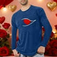 thumbnail image 1 of Yaoyar Chandails à Col Rond pour Hommes de la Saint-Valentin avec Cœurs Rouges, Manches Longues, Décontractés, Basiques, à Enfiler, pour la Maison, Pyjama, Manches Longues, Col Rond, 1 of 4