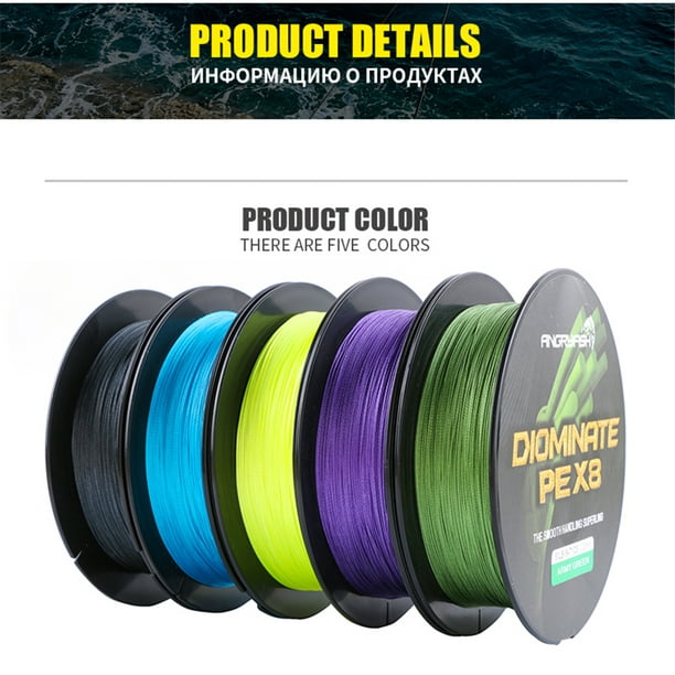 Redcolourful Angryfish Diominate Pe X8 Fishing Line 500m/547yds 8 Strands Braided Fishing Line Multifilament Line Purple 0.8#:0.15mm/18lb 0.8#:0.15mm/