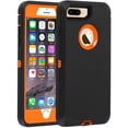 thumbnail image 3 of iPhone 8 Plus Heavy Duty Case {Shock Proof Case with 3 Layer Rubber, Shatter Resistant, [Tough Armour] Rugged Case Compatible for iPhone 8 Plus} Orange, 3 of 7