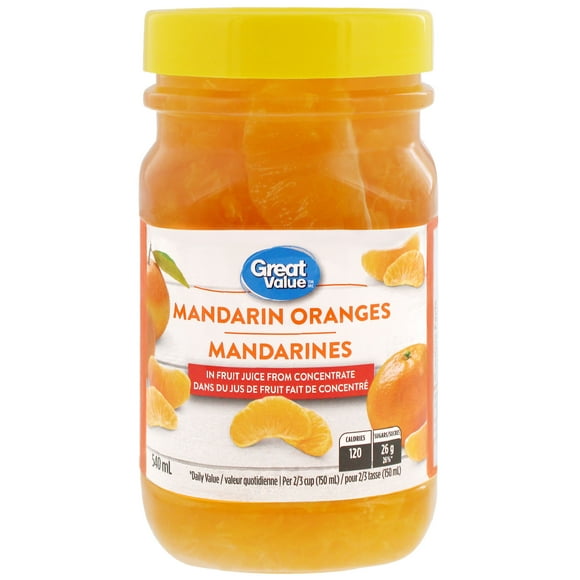 Mandarines dans du jus de fruit Great Value
