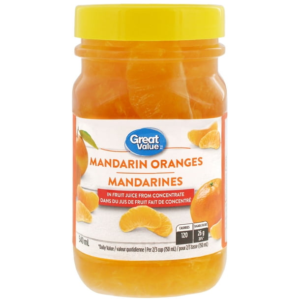 Mandarines dans du jus de fruit Great Value 540 ml