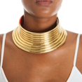thumbnail image 6 of LMTODLFG Adjustable African Statement Choker Snap Necklaces Bangle Jewelry Set Egypt Long Neck Collar Chunky Wide Leather Bracelet Stud Earring for Women Clearance Sale, 6 of 9