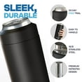 thumbnail image 2 of Frost Buddy Universal Stainless Steel Can Cooler, Double-Wall Insulated Beverage Holder for 12 oz & 16 oz Regular and Slim Cans and Bottles (Teal Leopard), 2 of 11