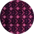 thumbnail image 1 of Ahgly Company Indoor Round Abstract Pink Modern Area Rugs, 4' Round, 1 of 4