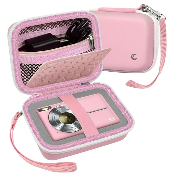 Camera Case Compatible with Kids Digital Camera and Accessories for Travel-Pink