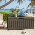 thumbnail image 5 of Homall 82 Gallon Outdoor Storage in Resin Deck Box Lockable Deck Box, Brown, 5 of 7