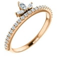 thumbnail image 3 of Pompeii 3/8ct 14k Rose Gold Womens Marquise Diamond Wedding Ring Stackable Band, 3 of 4