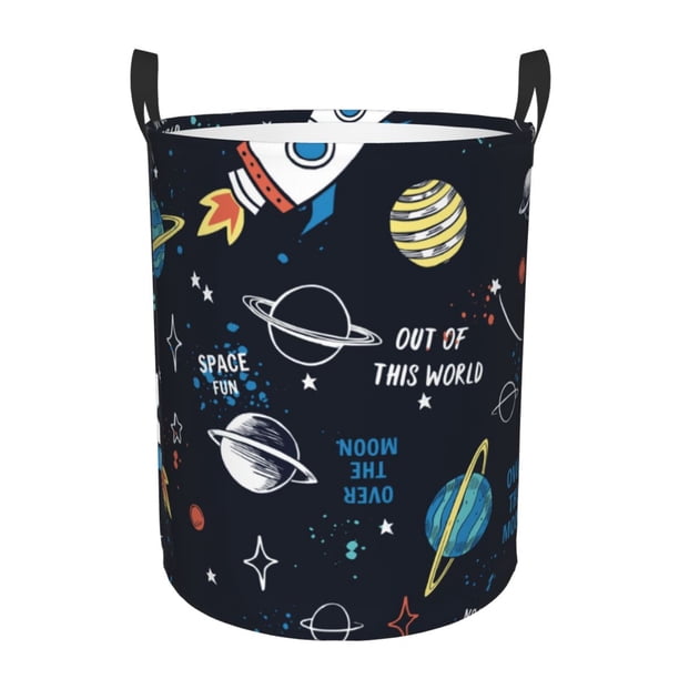 Fotbe Space Cesto de Ropa con Asas, Cesto Impermeable de Gran Capacidad, Bolsa de Lavado para Dormitorio, Cesto de Ropa con Ruedas y Asas-Medium