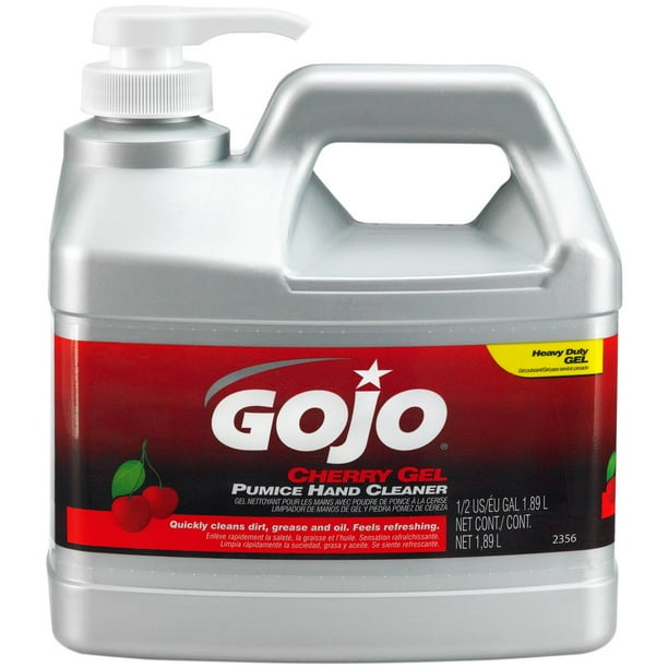 GOJO 1/2 Gallon Pump Bottle Clear Red Cherry Scented Pumice Hand
