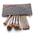 thumbnail image 1 of Juego de brochas de maquillaje de Color champán, 10 Uds., brocha para base, herramienta de belleza para el cabello suave Feliz Sencillez, 1 of 4