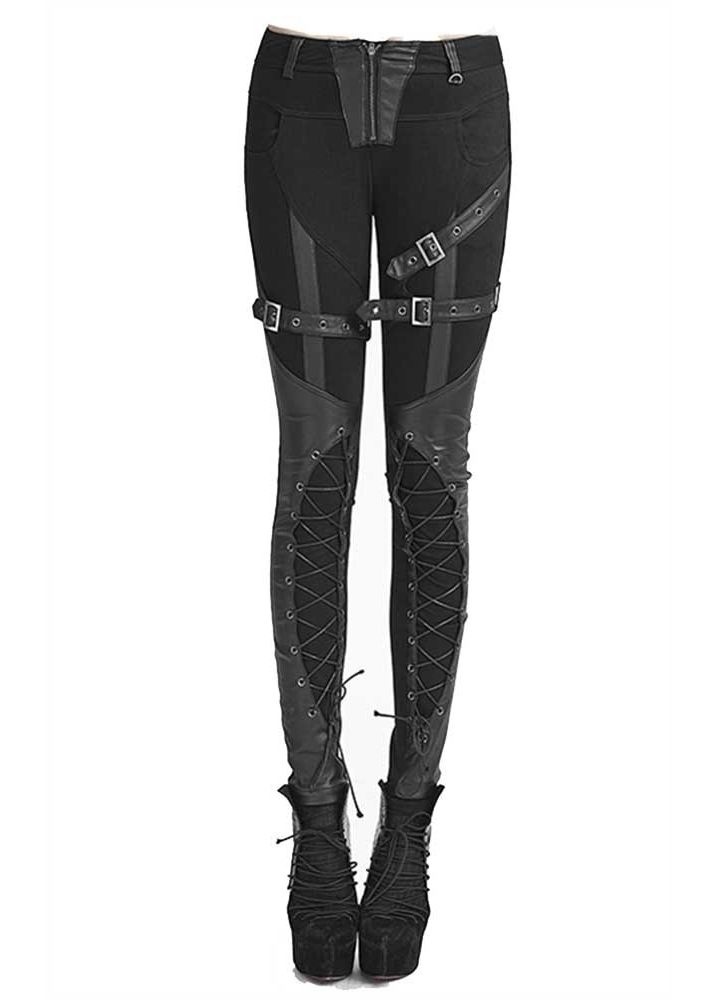 Women Vintage Steampunk Lace Up Pencil 