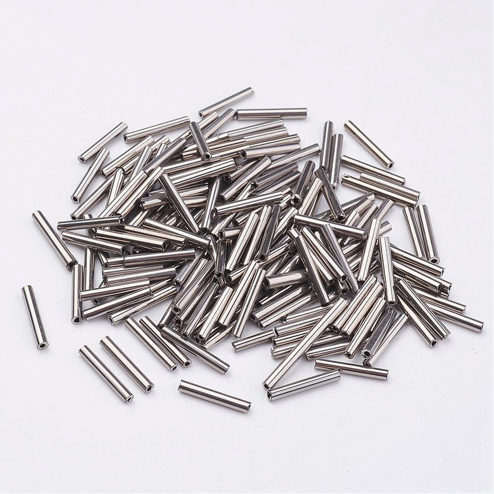 Glass Bugle Beads Metallic Colours Tan 12x2mm Hole: 0.5mm about 5000pcs/bag
