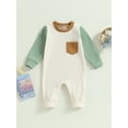 thumbnail image 2 of Bagilaanoe Newborn Baby Boy Girl Jumpsuits Contrast Color Long Sleeve Bodysuits 3M 6M 12M 18M 24M Infant Casual One Piece Rompers, 2 of 8