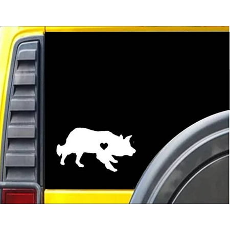 Sable Border Collie - Border Collie Little Heart Sitcker *J639* 6 inch decal