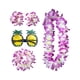 thumbnail image 5 of Conjunto de disfraz de collar hawaiano tropical, diadema de playa, conjunto de gafas, accesorio para Violeta, 5 of 9