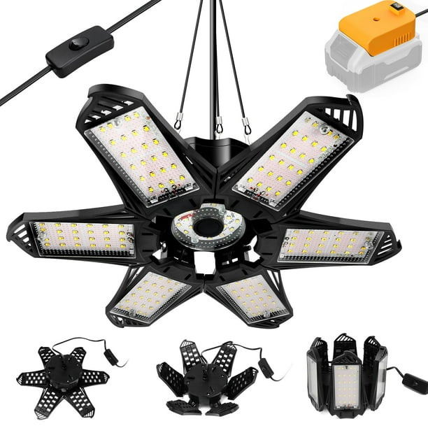 Luz de trabajo LED LIVOWALNY para batería Dewalt de 20 V, 68 W, 6800 LM