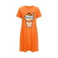 thumbnail image 5 of Tnhcen Cool Halloween Sleepwear Plus Size Cartoon Print Short Sleeve Dress Round Neck Soft Polyester Spandex S-2XL for Warm Season Parties, 5 of 5