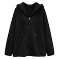 thumbnail image 5 of Scyoekwg Women's Hooded Fleece Zip Up Jacket Long Sleeve Drawstring Sherpa Coat with Side Pockets Soft Warm Loose Fit Fall Winter Outerwear,Size:S-XXL, 5 of 7