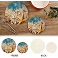 thumbnail image 4 of SKYSONIC Beach Sand Starfish Pot Holders Trivets, 2 Pcs Heat Resistant Trivets,Blue Wooden Board Cotton Thread Weave Mats for Hot Pads Pans Pot Bowl Teapot for Kitchen Decor, 4 of 7